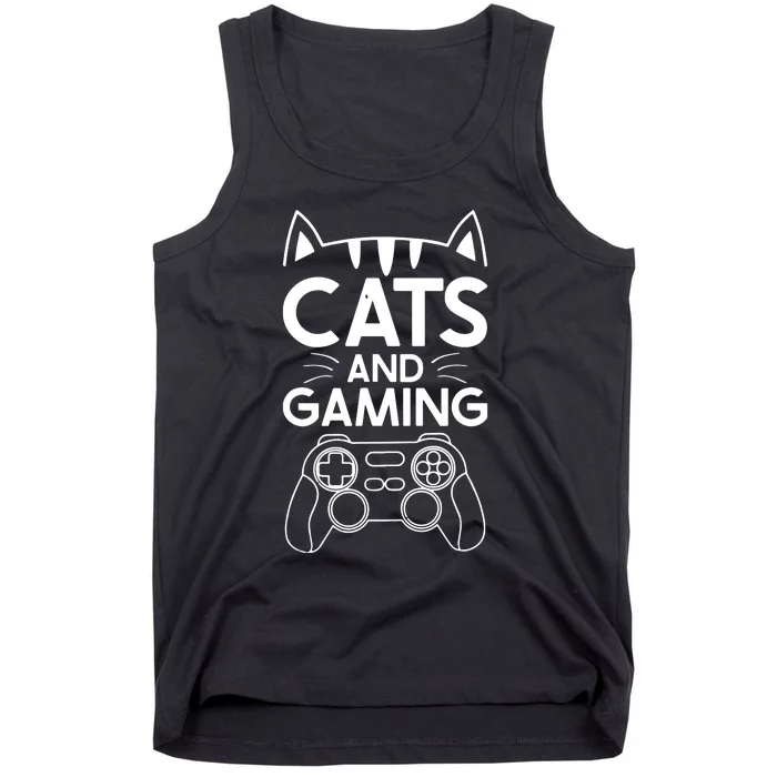 Cats And Gaming Funny Cat Lover Gaming Gift Gamer Tank Top