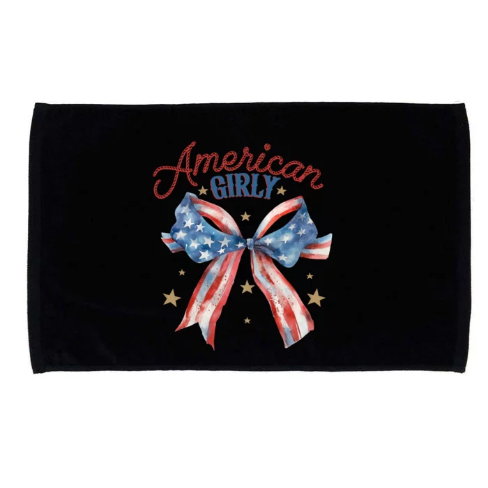 Cool American Girly Vintage Usa Flag Bowtie Microfiber Hand Towel