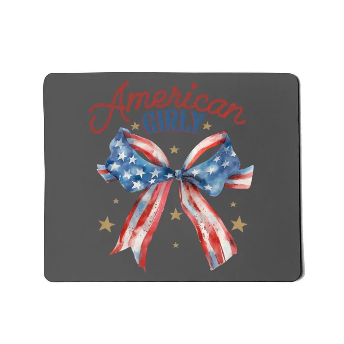 Cool American Girly Vintage Usa Flag Bowtie Mousepad