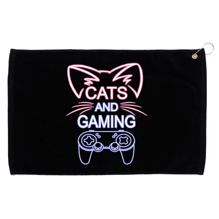 Cats And Gaming Funny Cat Lover Gaming Gift Gamer Grommeted Golf Towel