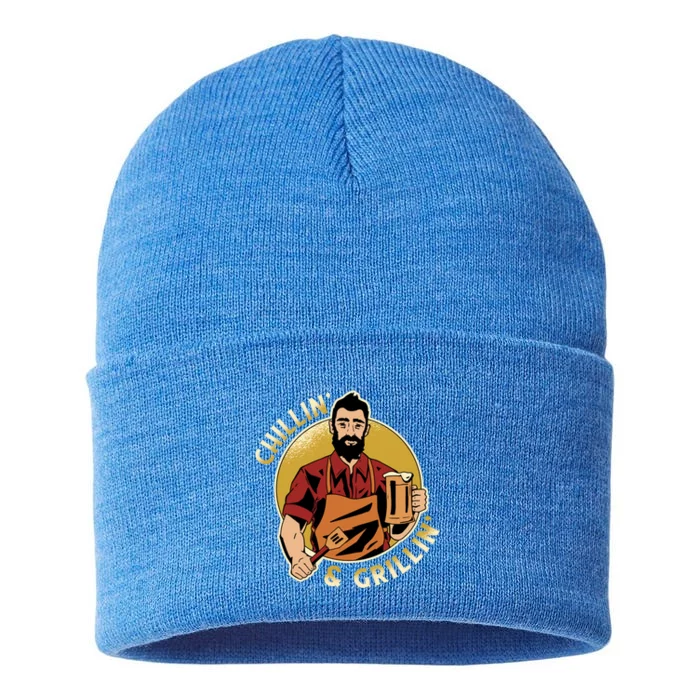 Chillin And Grillin Meaningful Gift Sustainable Knit Beanie