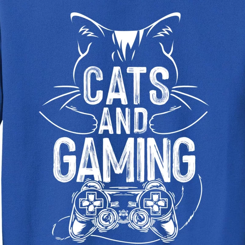 Cats And Gaming Funny For Gamer Cat Lover Cat Mom Cat Dad Sweatshirt