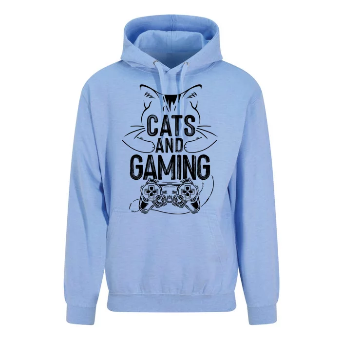 Cats And Gaming Funny For Gamer Cat Lover Cat Mom Cat Dad Unisex Surf Hoodie