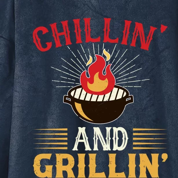 Chillin And Grillin Funny Bbq And Grill Quotes For Bbq Lovers Gift Hooded Wearable Blanket