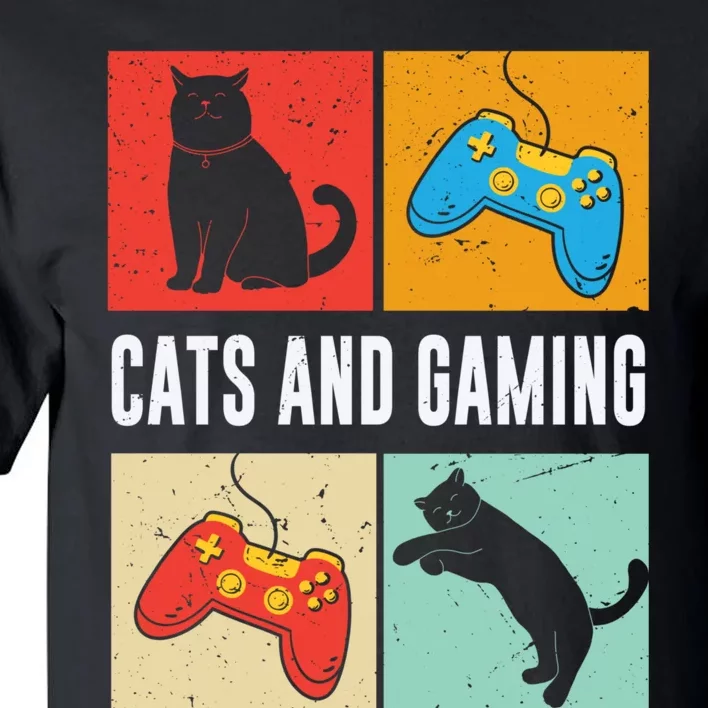 Cats And Gaming For The Cat Lover Gamer Video Game Player Tall T-Shirt