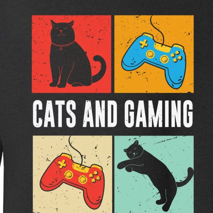 Cats And Gaming For The Cat Lover Gamer Video Game Player Toddler Sweatshirt