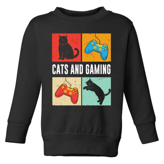 Cats And Gaming For The Cat Lover Gamer Video Game Player Toddler Sweatshirt