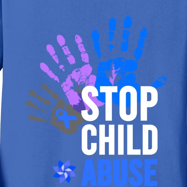 Child Abuse Gift Stop Abuse Prevention Awareness Gift Kids Long Sleeve Shirt