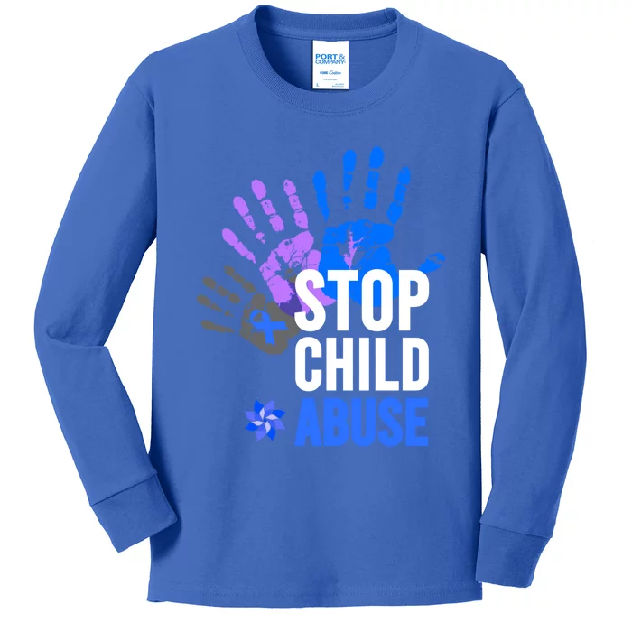 Child Abuse Gift Stop Abuse Prevention Awareness Gift Kids Long Sleeve Shirt