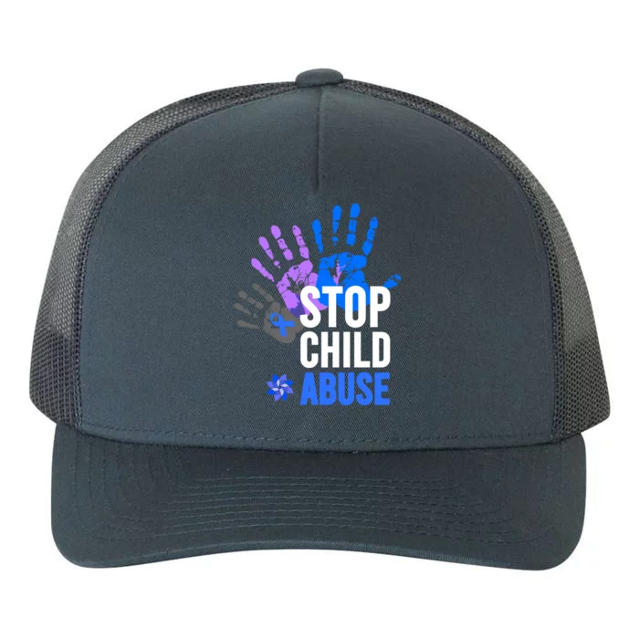 Child Abuse Gift Stop Abuse Prevention Awareness Gift Yupoong Adult 5-Panel Trucker Hat