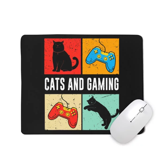 Cats And Gaming For The Cat Lover Gamer Video Game Player Mousepad