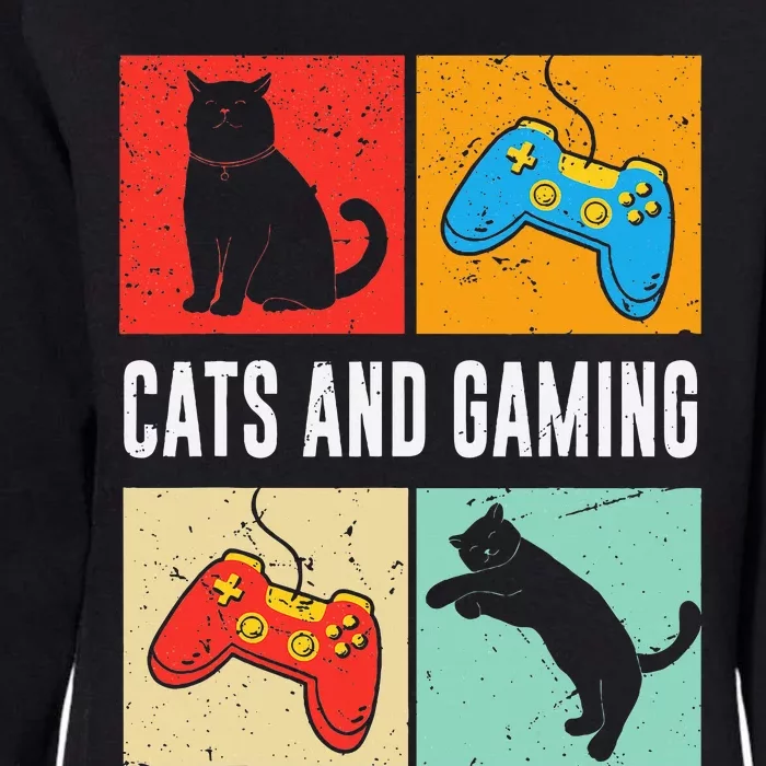 Cats And Gaming For The Cat Lover Gamer Video Game Player Womens California Wash Sweatshirt