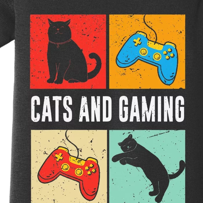 Cats And Gaming For The Cat Lover Gamer Video Game Player Baby Bodysuit