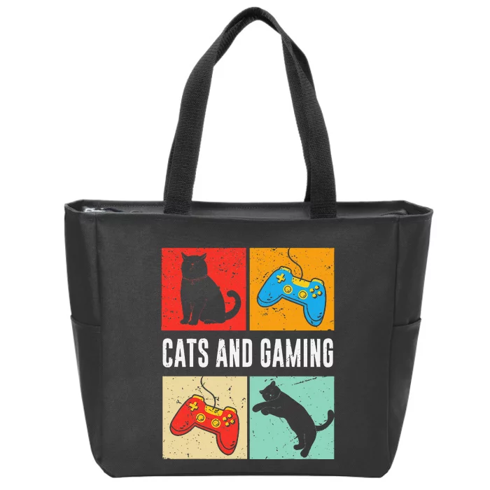 Cats And Gaming For The Cat Lover Gamer Video Game Player Zip Tote Bag