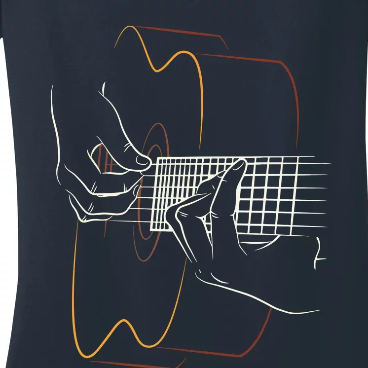 Cool Acoustic Guitar For Men Women Acoustic Guitar Player Women's V-Neck T-Shirt