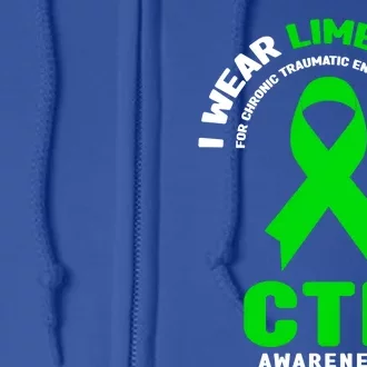 Cte Awareness Gift I Wear Lime Green For Cte Awareness Gift Full Zip Hoodie