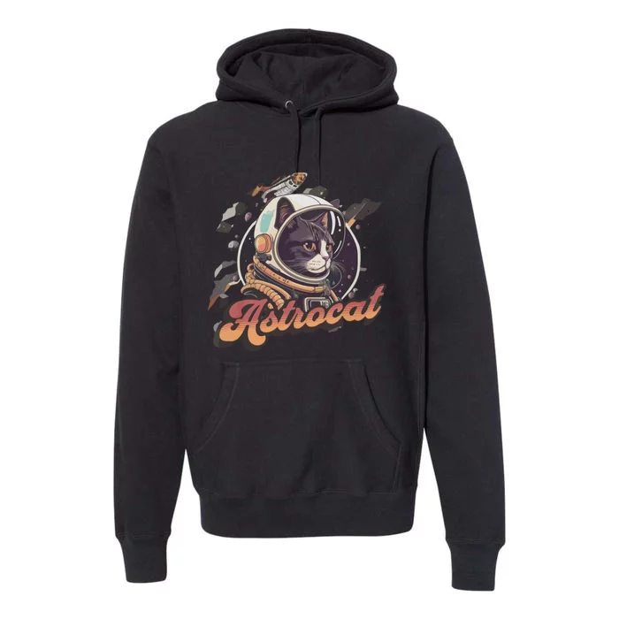 Cat Astrocat Gift For Loved One Premium Hoodie