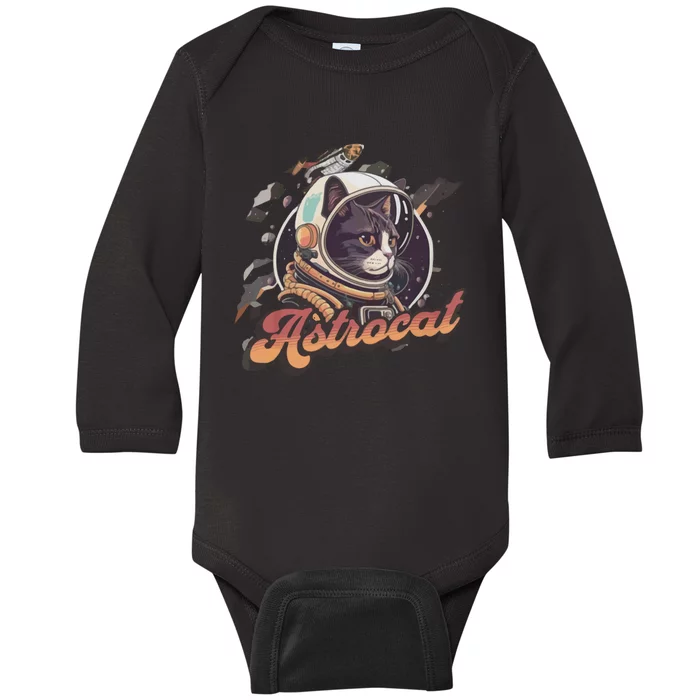 Cat Astrocat Gift For Loved One Baby Long Sleeve Bodysuit