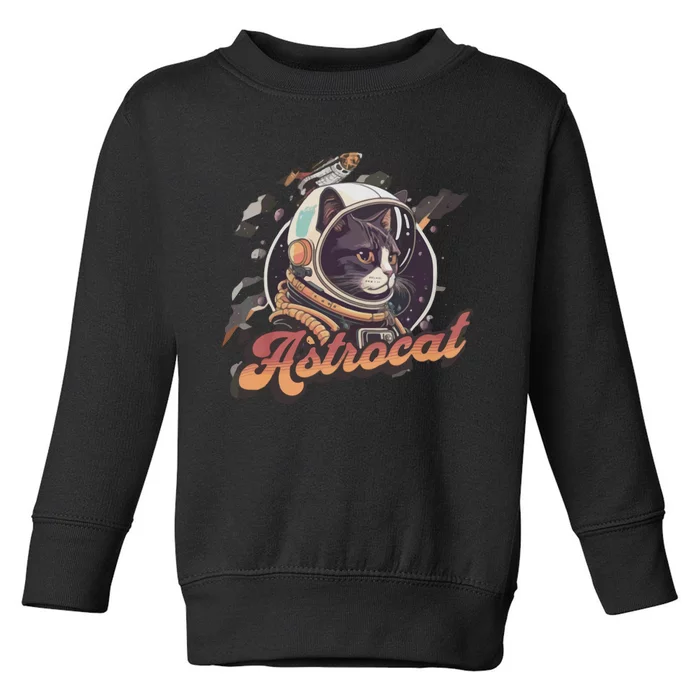 Cat Astrocat Gift For Loved One Toddler Sweatshirt