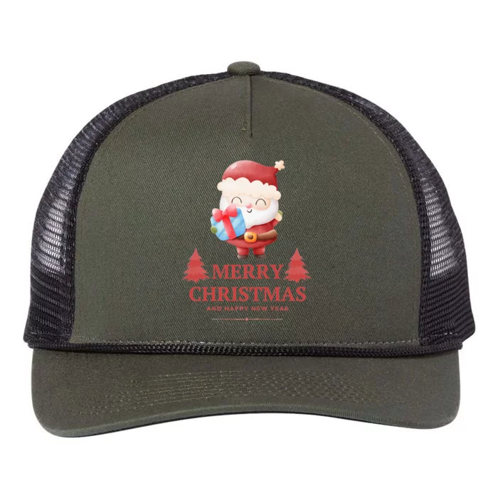 Christmas And Happy New Year Retro Rope Trucker Hat Cap