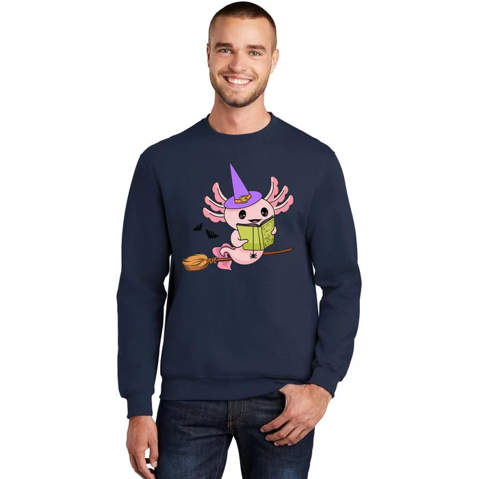 Cute Axolotl Halloween Axolotl Witch Casting Spells Tall Sweatshirt