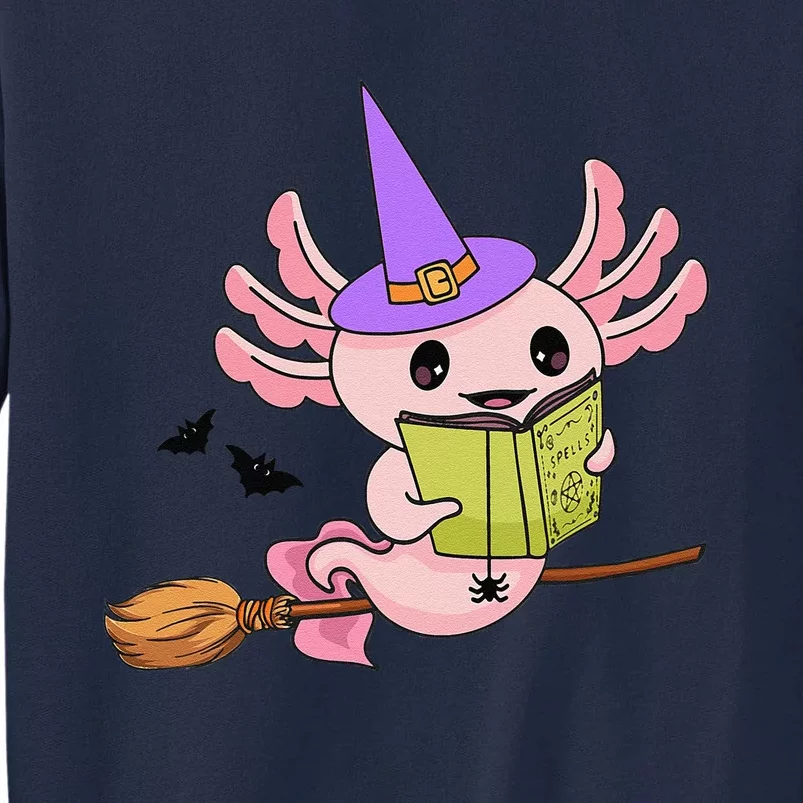 Cute Axolotl Halloween Axolotl Witch Casting Spells Tall Sweatshirt