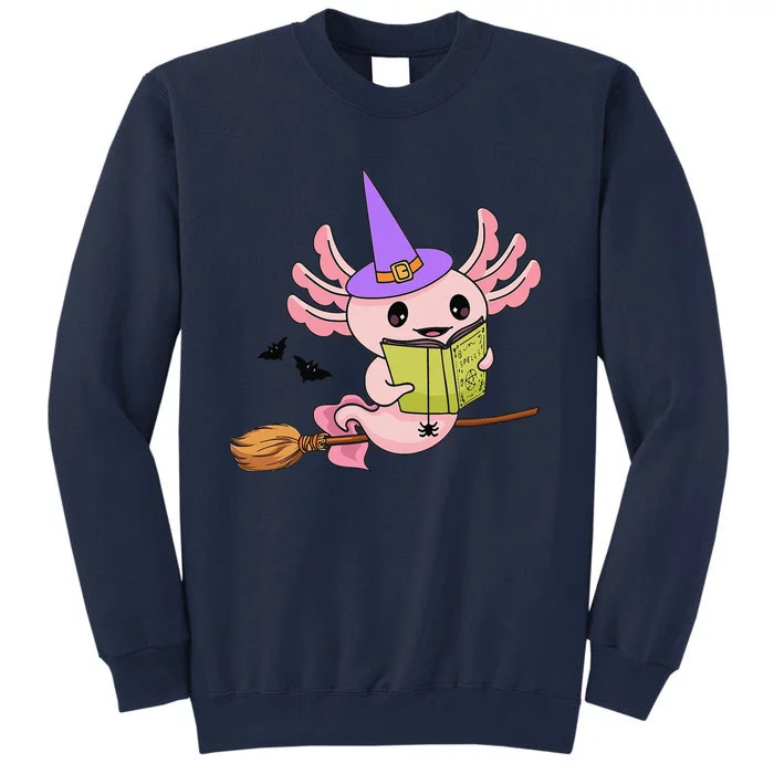 Cute Axolotl Halloween Axolotl Witch Casting Spells Tall Sweatshirt