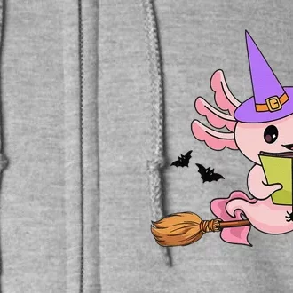 Cute Axolotl Halloween Axolotl Witch Casting Spells Full Zip Hoodie