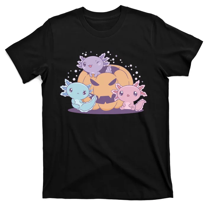 Cute Axolotl Halloween Pumpkin T-Shirt