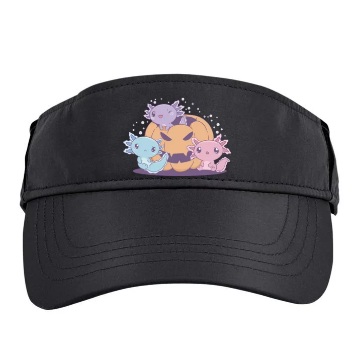 Cute Axolotl Halloween Pumpkin Adult Drive Performance Visor