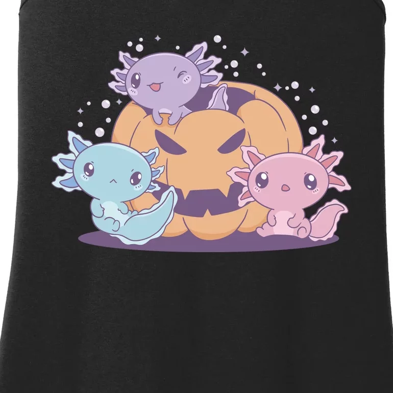 Cute Axolotl Halloween Pumpkin Ladies Essential Tank