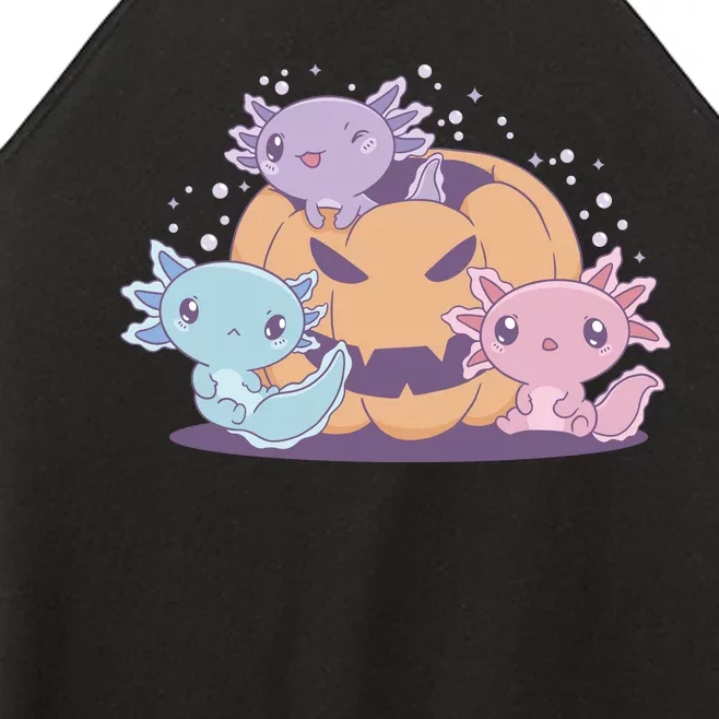 Cute Axolotl Halloween Pumpkin Women’s Perfect Tri Rocker Tank