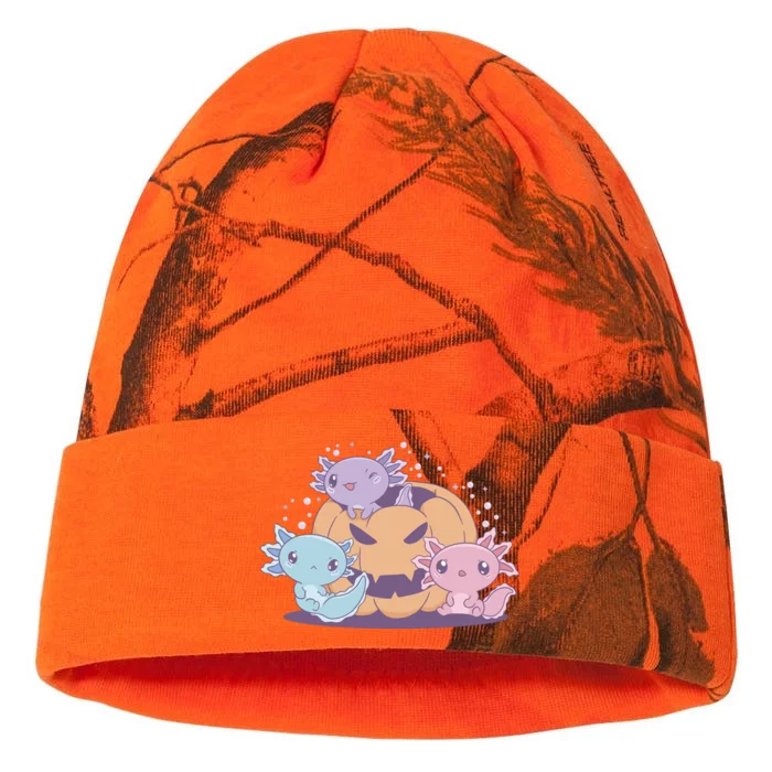 Cute Axolotl Halloween Pumpkin Kati - 12in Camo Beanie