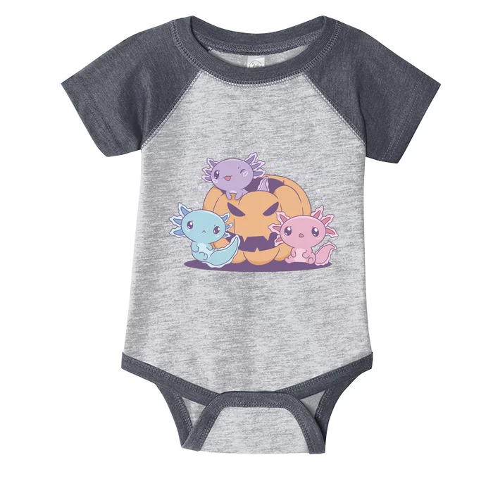 Cute Axolotl Halloween Pumpkin Infant Baby Jersey Bodysuit