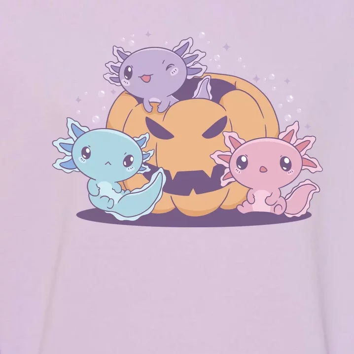 Cute Axolotl Halloween Pumpkin Garment-Dyed Sweatshirt