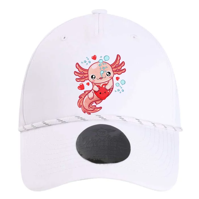 Cute Axolotl Holding Red Heart Axolotl Lover Performance The Dyno Cap