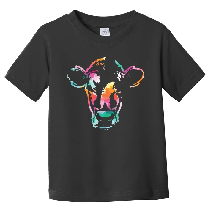 Cow Art Head Gift Watercolor Toddler T-Shirt