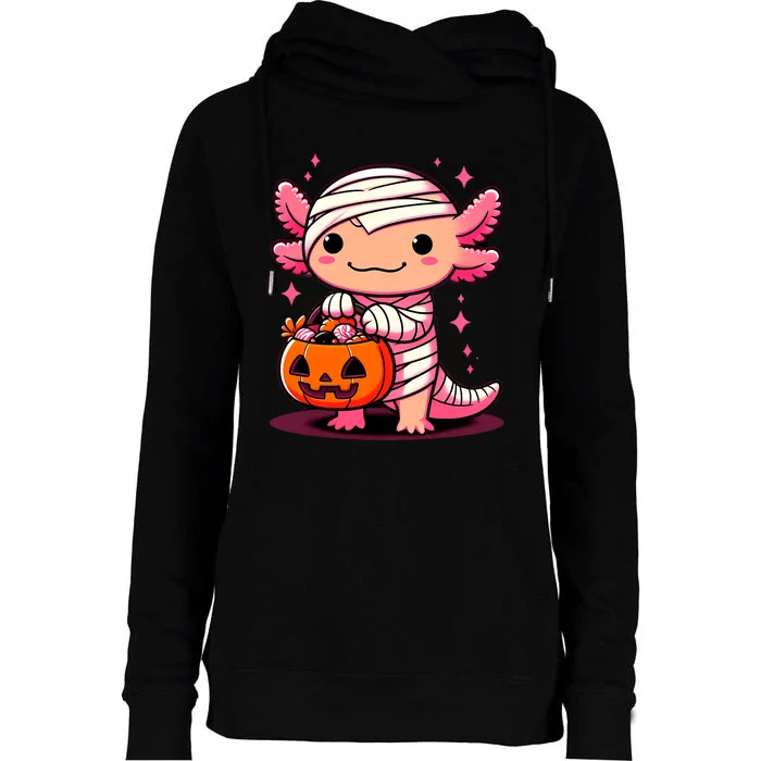 Cute Axolotl Halloween Costume Womens Funnel Neck Pullover Hood