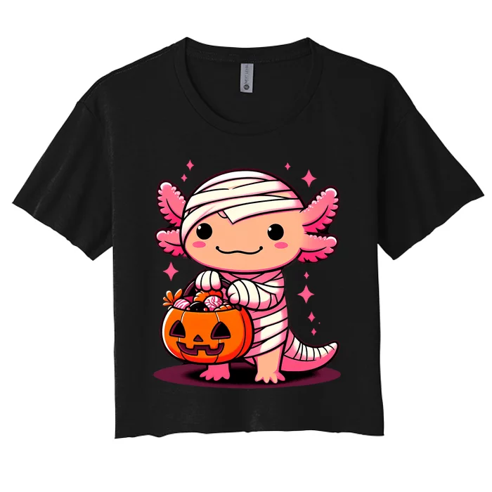 Cute Axolotl Halloween Costume Women's Crop Top Tee