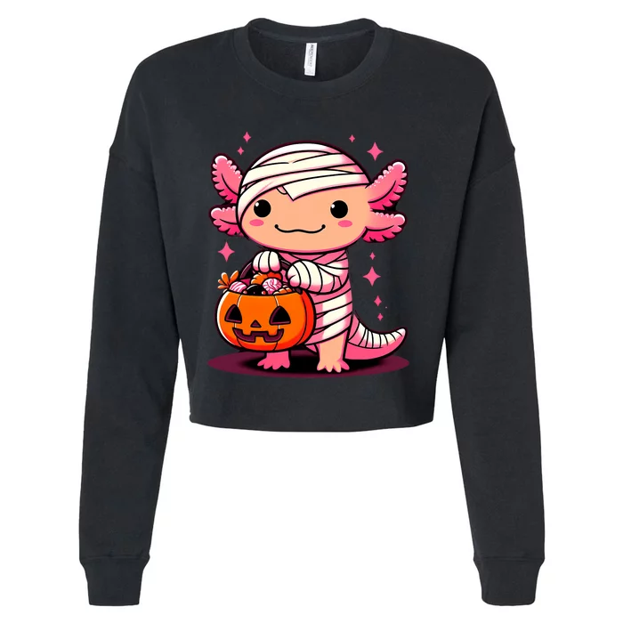 Cute Axolotl Halloween Costume Cropped Pullover Crew