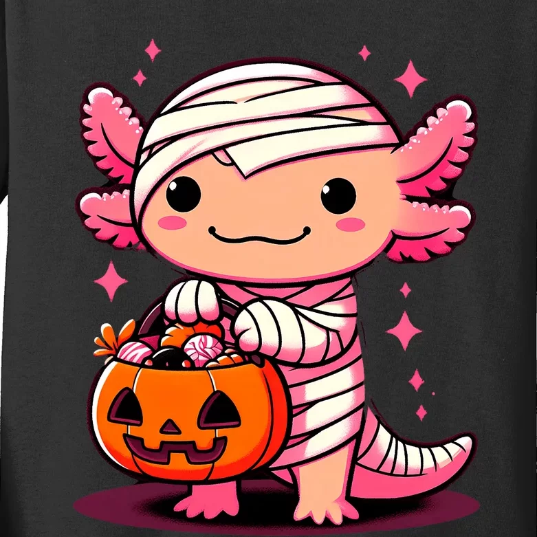 Cute Axolotl Halloween Costume Kids Long Sleeve Shirt