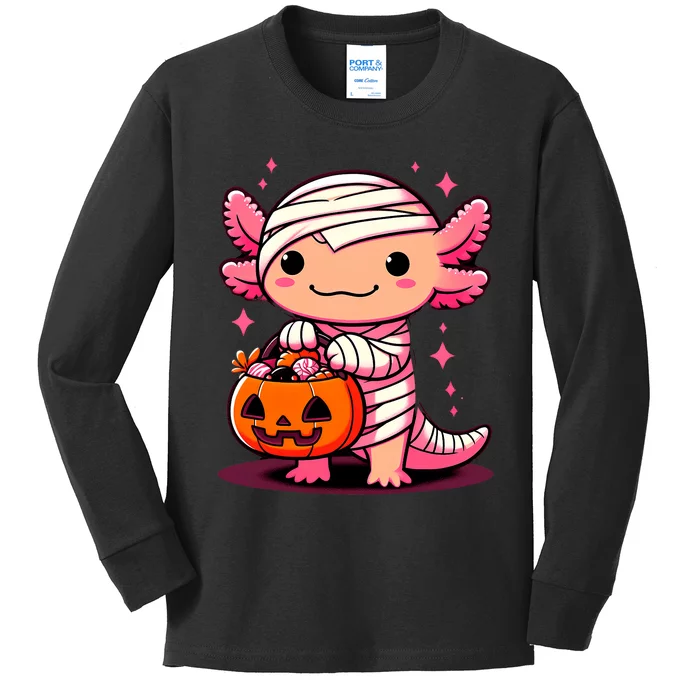 Cute Axolotl Halloween Costume Kids Long Sleeve Shirt