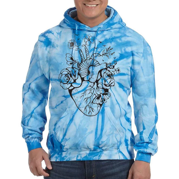 Cute Anatomical Heart Cardiac Nurse Student Gift Tie Dye Hoodie