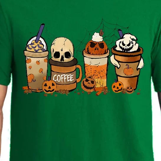 Coffee And Horror Movies Scary Halloween Coffee Lover Pajama Set