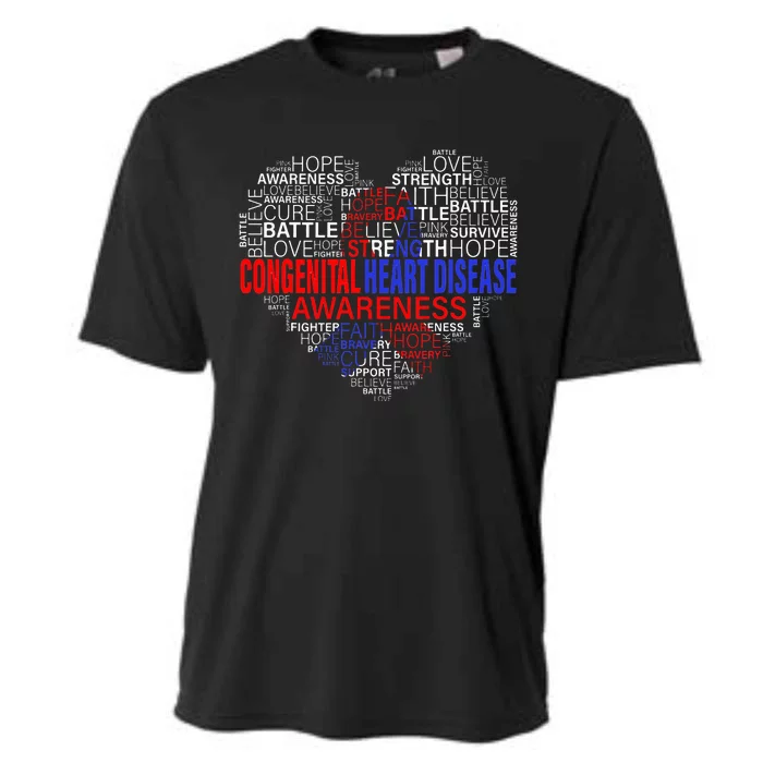 CHD Awareness Heart Disease Fighting Hope Support Warrior Cooling Performance Crew T-Shirt