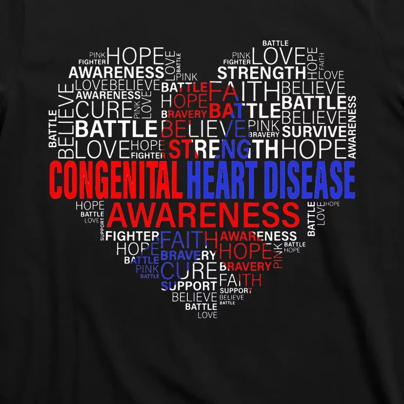 CHD Awareness Heart Disease Fighting Hope Support Warrior T-Shirt