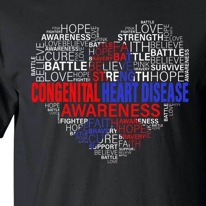 CHD Awareness Heart Disease Fighting Hope Support Warrior Tall T-Shirt