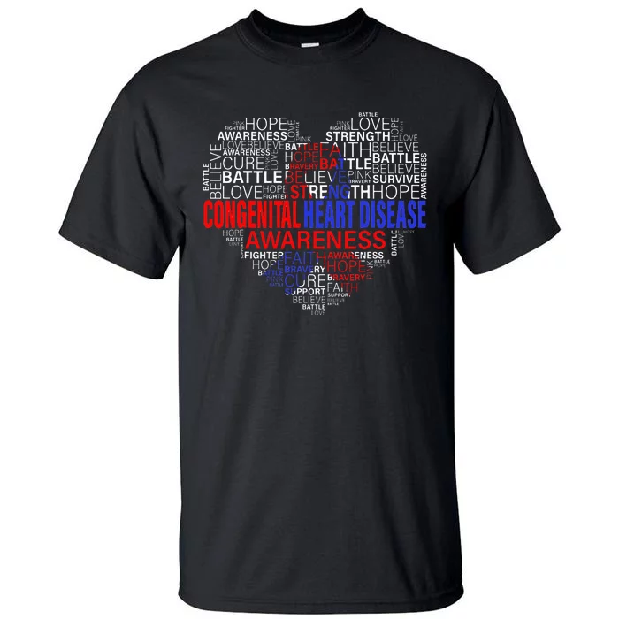 CHD Awareness Heart Disease Fighting Hope Support Warrior Tall T-Shirt