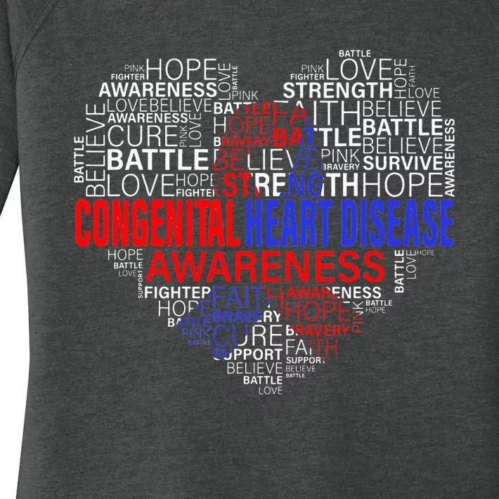 CHD Awareness Heart Disease Fighting Hope Support Warrior Women's Perfect Tri Tunic Long Sleeve Shirt