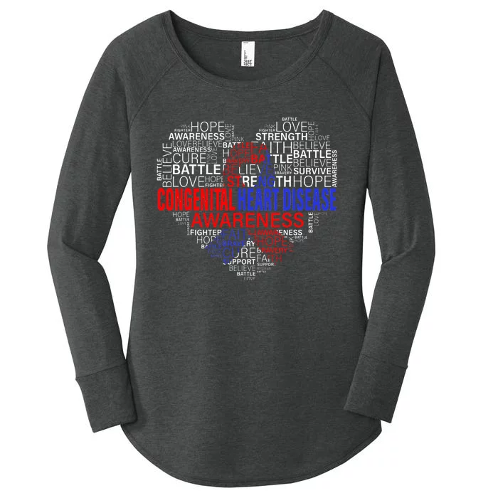 CHD Awareness Heart Disease Fighting Hope Support Warrior Women's Perfect Tri Tunic Long Sleeve Shirt